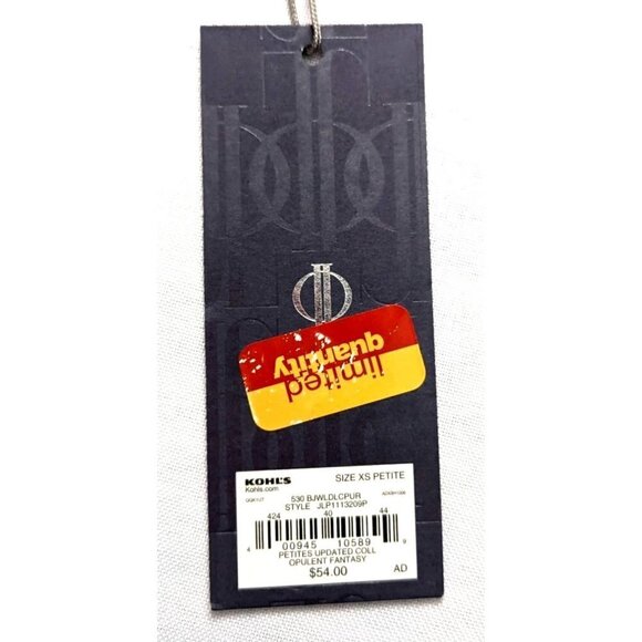 NWT JENNIFER LOPEZ Purple Sheer Snakeskin Cold Shoulder Top w/ Crystals Size XSP - Picture 4 of 9